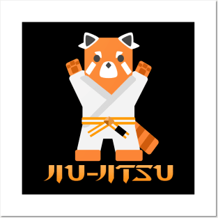 Jiu Jitsu Panda -Orange White Belt- Posters and Art